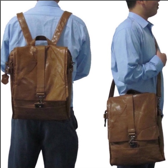 LAST ONE‼️NEW leather backpack/messenger bag - Picture 3 of 5